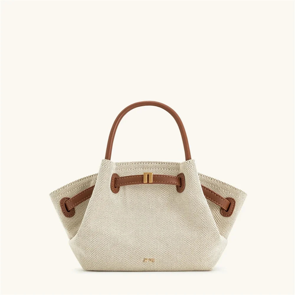 JW PEI 2025New Women's Canvas Brown Crossbody Shoulder Bag Mini Vegan Leather Tote Bag Handbag Dumpling Bag High Quality Leather