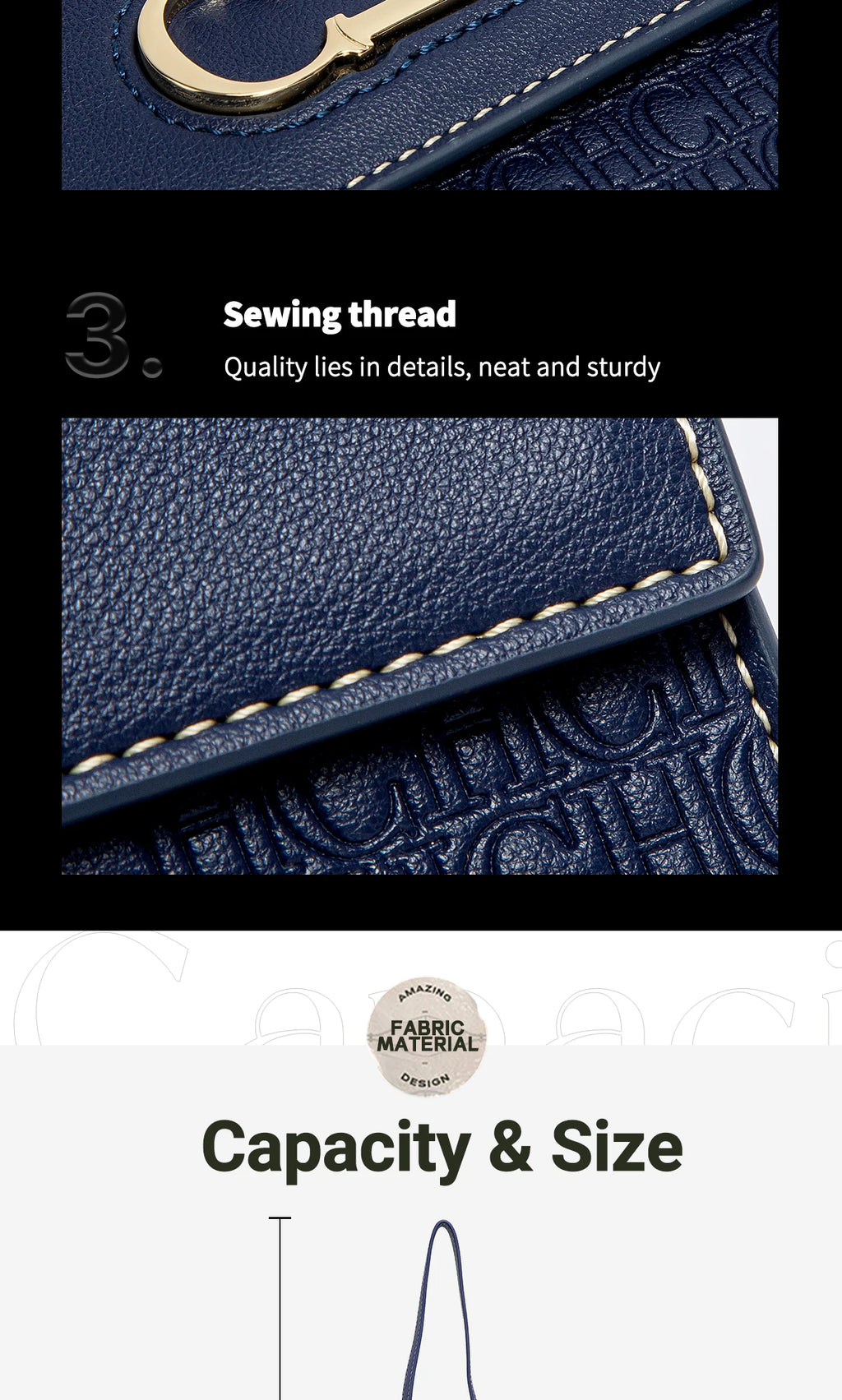 CH Crossbody Bag Brand Women's Bag Letter Print Leather Compact Elegant Handbag Tote Bag Exquisite Fashion Women's Bag