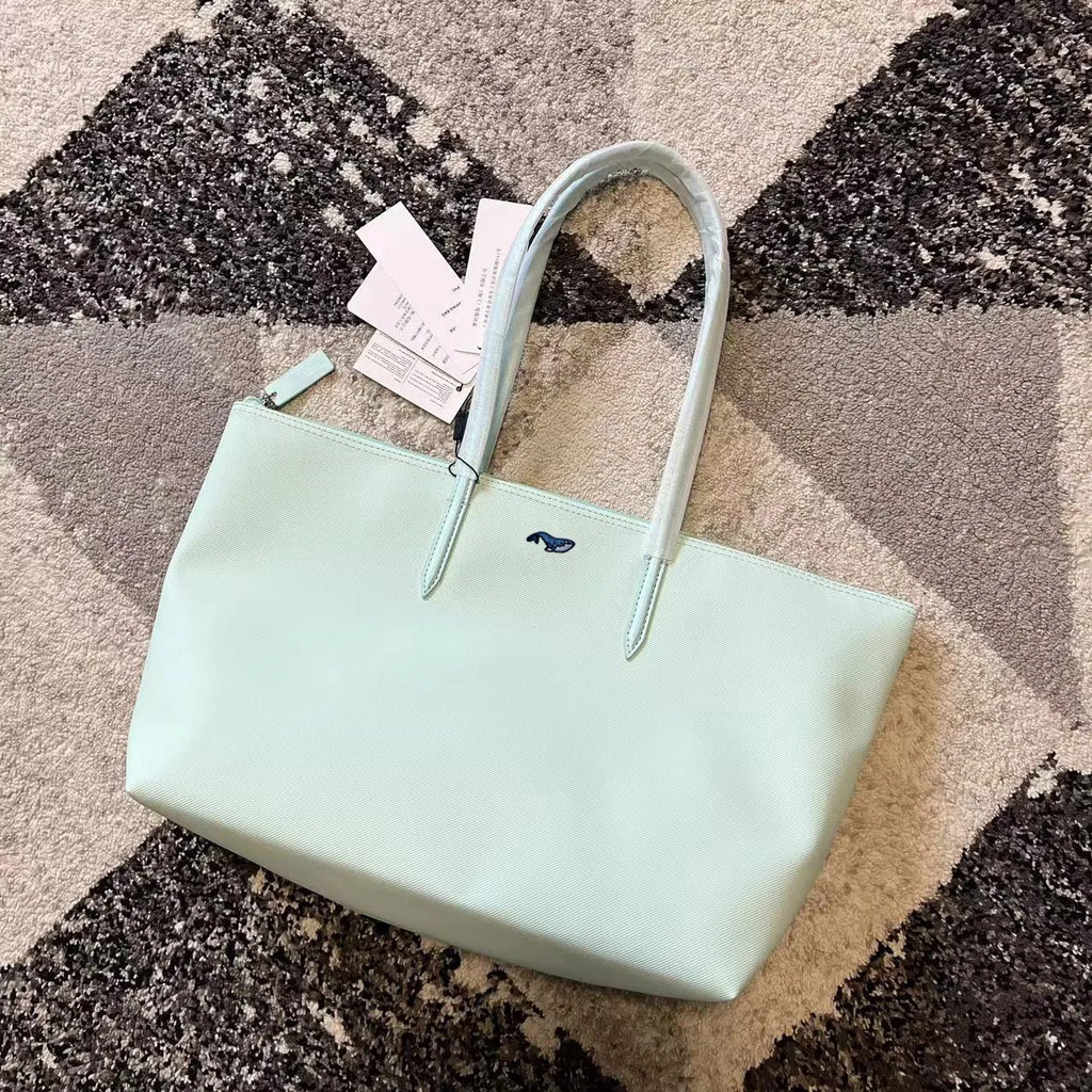 Large Capacity Shoulder Bag French New Style Crocodile Women's Handbag Shopping Bag Dumpling Bag Tote Bag Soft PVC Material