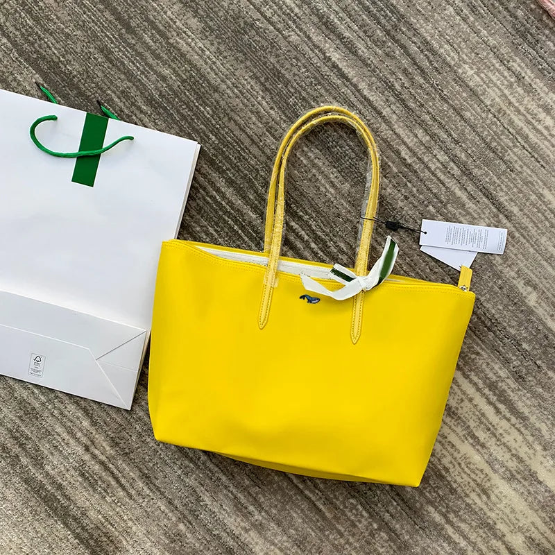 Large Capacity Shoulder Bag French New Style Crocodile Women's Handbag Shopping Bag Dumpling Bag Tote Bag Soft PVC Material