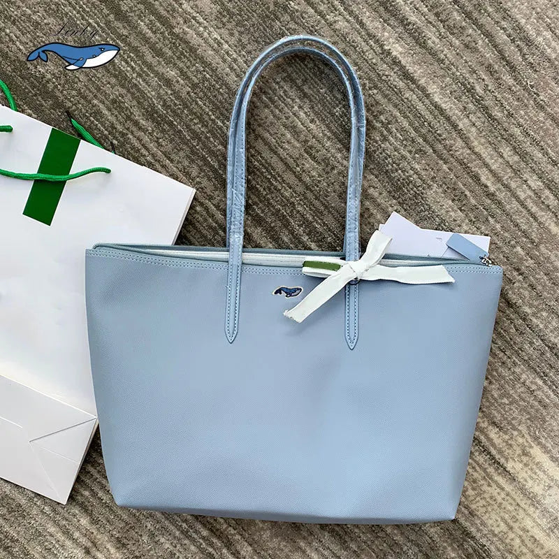 Large Capacity Shoulder Bag French New Style Crocodile Women's Handbag Shopping Bag Dumpling Bag Tote Bag Soft PVC Material