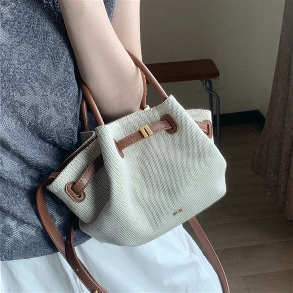 JW PEI 2025New Women's Canvas Brown Crossbody Shoulder Bag Mini Vegan Leather Tote Bag Handbag Dumpling Bag High Quality Leather