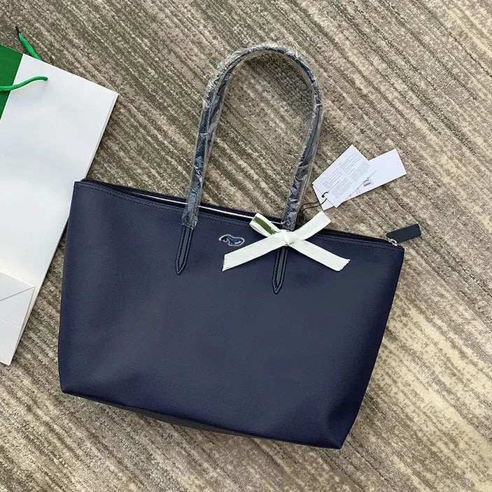 Large Capacity Shoulder Bag French New Style Crocodile Women's Handbag Shopping Bag Dumpling Bag Tote Bag Soft PVC Material